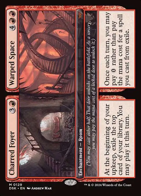 Magic The Gathering Duskmourn House of Horror Single Card Mythic Rare  Charred Foyer Warped Space 129 FOIL - ToyWiz
