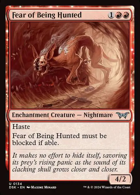 MtG Duskmourn: House of Horror Uncommon Fear of Being Hunted #134 MtG Duskmourn: House of Horror Uncommon Fear of Being Hunted #134