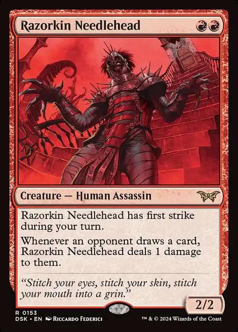 Magic The Gathering Duskmourn House of Horror Single Card Rare Razorkin  Needlehead 153 - ToyWiz