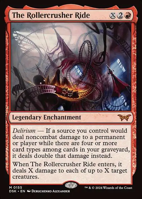Magic The Gathering Duskmourn House of Horror Single Card Mythic Rare The Rollercrusher Ride 155 - ToyWiz Magic The Gathering Duskmourn House of Horror Single Card Mythic Rare The Rollercrusher Ride 155 - ToyWiz