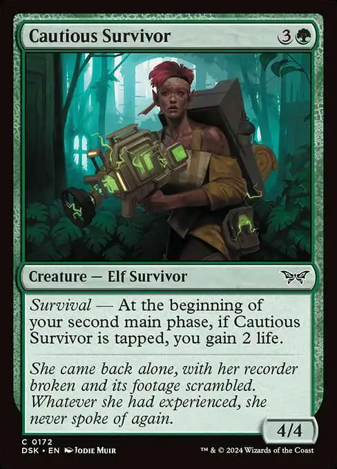 MtG Duskmourn: House of Horror Common Foil Cautious Survivor #172