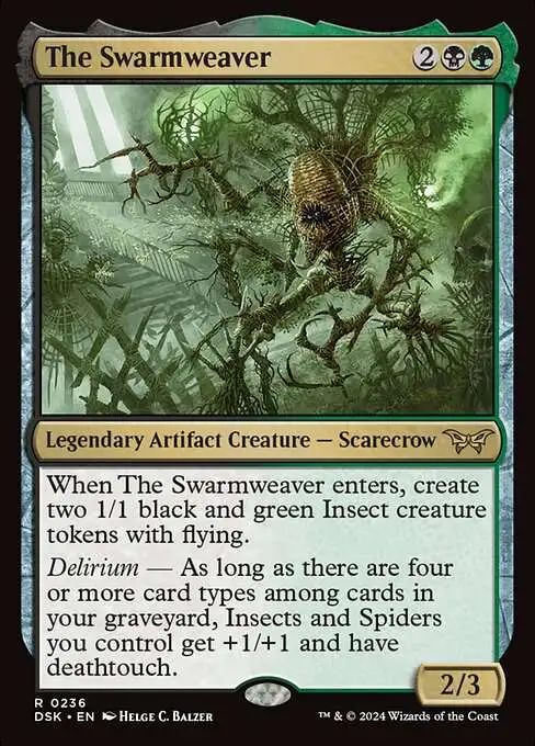 Magic The Gathering Duskmourn House of Horror Single Card Rare The  Swarmweaver 236 - ToyWiz