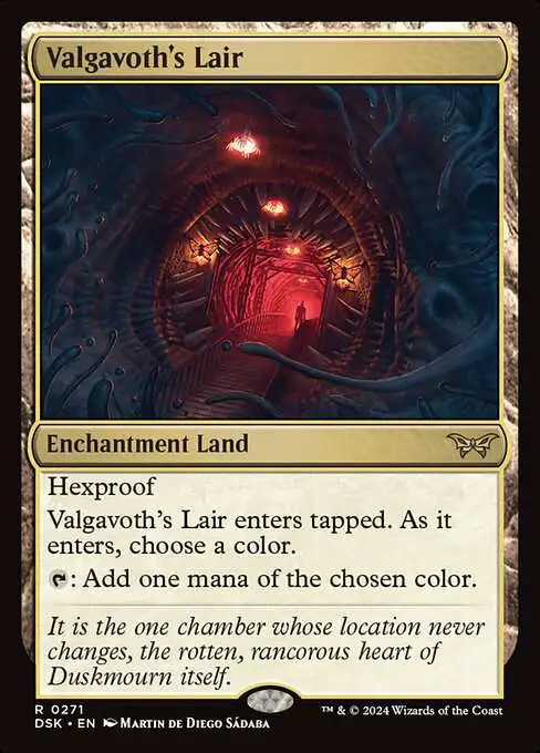 Magic The Gathering Duskmourn House of Horror Single Card Rare Valgavoths  Lair 271 FOIL - ToyWiz