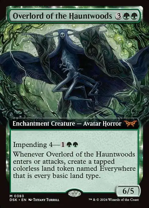 Magic The Gathering Duskmourn House of Horror Single Card Mythic Rare  Overlord of the Hauntwoods 383 Extended Art FOIL - ToyWiz