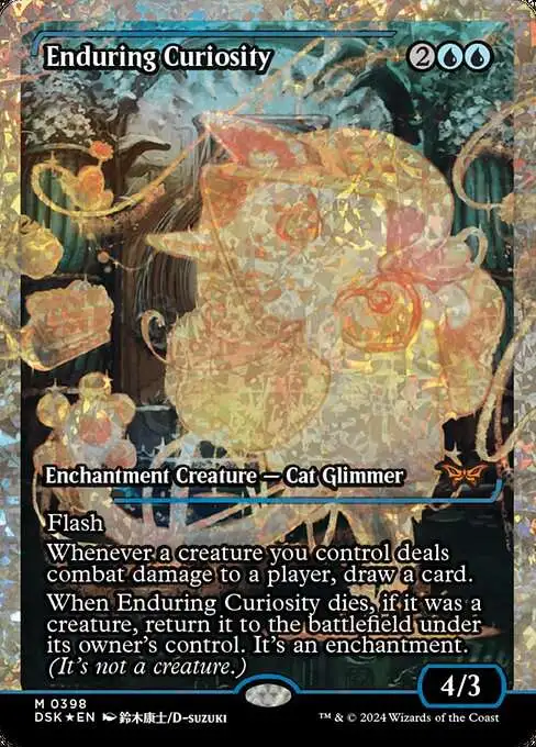 MtG Duskmourn: House of Horror Mythic Rare Enduring Curiosity #398 [Fracture Foil]