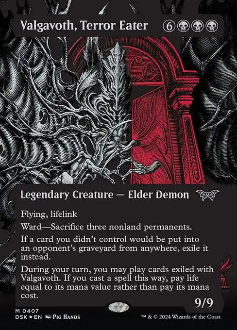 Magic The Gathering Duskmourn House of Horror Single Card Mythic Rare  Valgavoth, Terror Eater 407 Textured Finish - ToyWiz