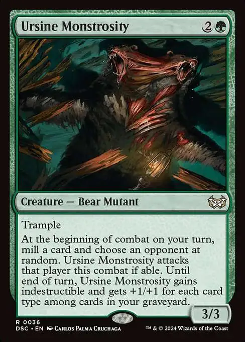 Magic The Gathering Duskmourn House of Horror Commander Single Card Rare  Ursine Monstrosity 36 - ToyWiz