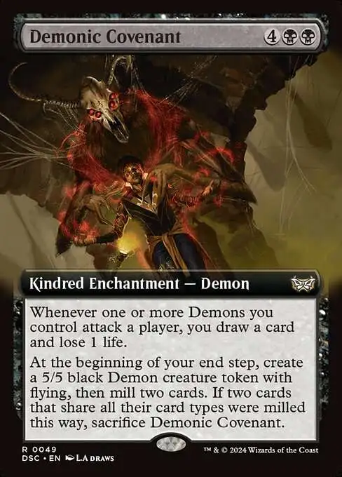 MtG Duskmourn: House of Horror Commander Rare Demonic Covenant #49