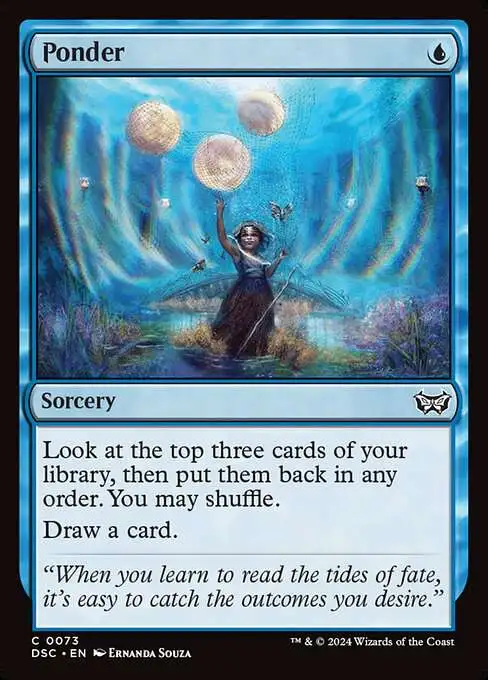 Magic The Gathering Duskmourn House of Horror Commander Single Card Common  Ponder 73 - ToyWiz
