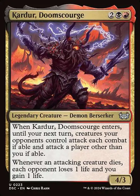 Magic The Gathering Duskmourn House of Horror Commander Single Card  Uncommon Kardur, Doomscourge 223 FOIL - ToyWiz