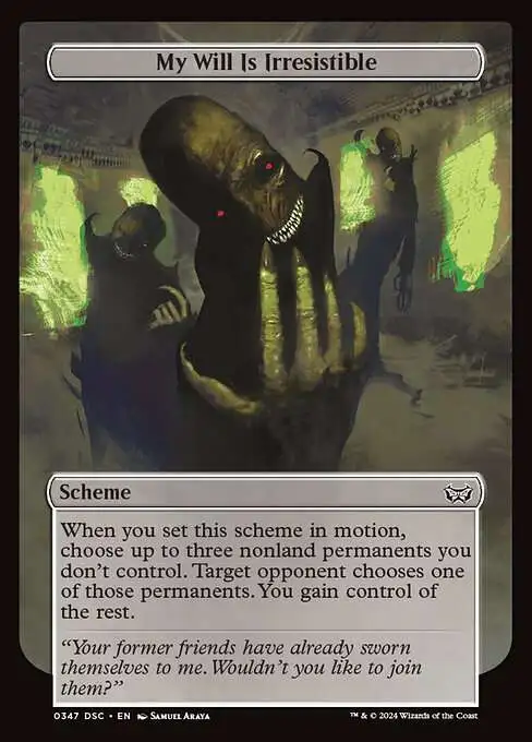 mtg duskmourn scheme cards Magic The Gathering Commander Deck Set (4 Decks) (An ongoing scheme remains face up until its abandoned.) At the beginning of your end step I Am Duskmourn (oversized)