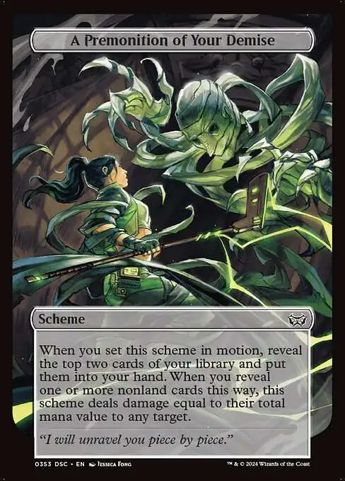 Magic The Gathering Duskmourn House of Horror Commander Single Card Common  A Premonition of Your Demise 353 FOIL - ToyWiz