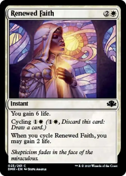 MtG Dominaria Remastered Common Renewed Faith #23