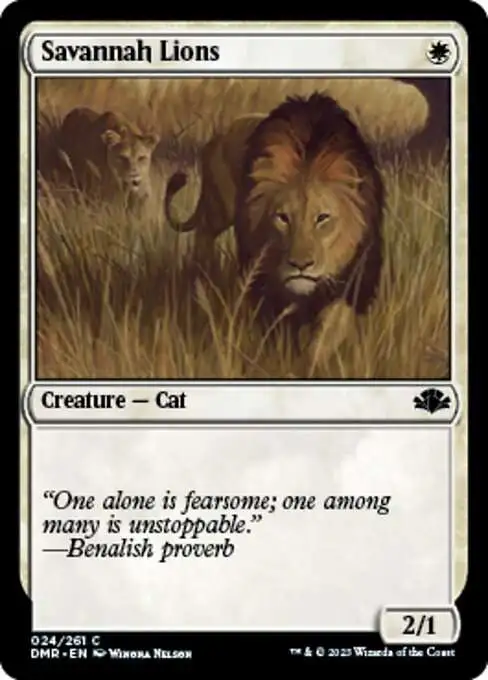 MtG Dominaria Remastered Common Savannah Lions #24