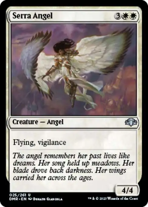 MtG Dominaria Remastered Uncommon FOIL Serra Angel #25