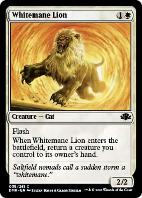 MtG Dominaria Remastered Common Whitemane Lion #35