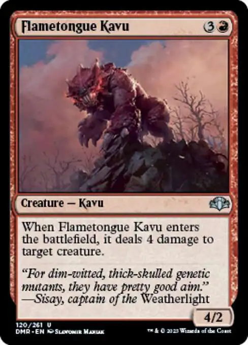 MtG Dominaria Remastered Uncommon Flametongue Kavu #120