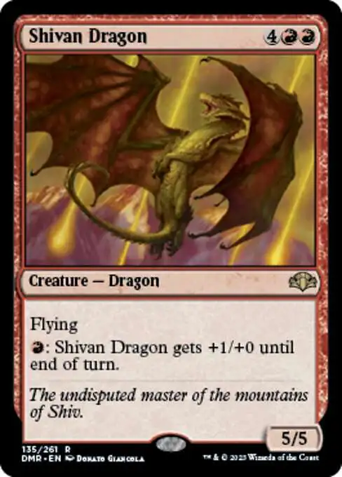 MtG Dominaria Remastered Rare Shivan Dragon #135