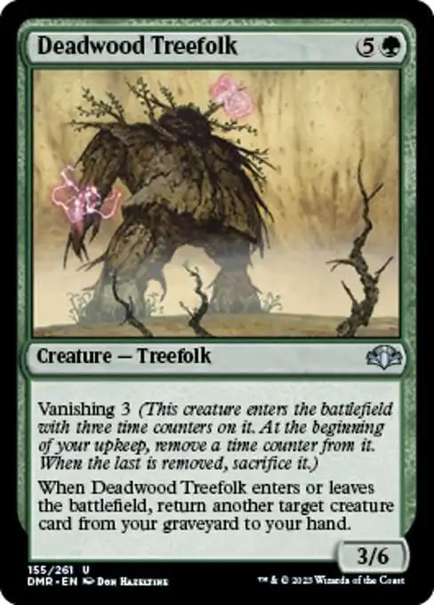 MtG Dominaria Remastered Uncommon FOIL Deadwood Treefolk #155