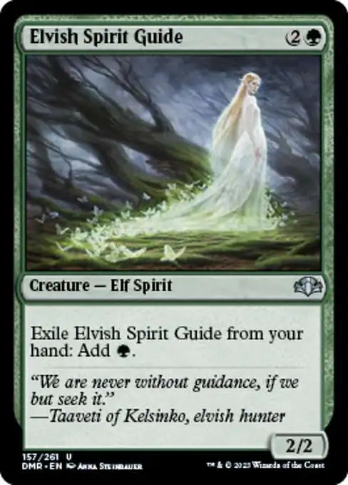 MtG Dominaria Remastered Uncommon FOIL Elvish Spirit Guide #157
