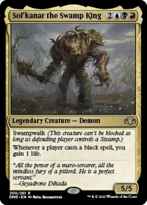 MtG Dominaria Remastered Rare Sol'kanar the Swamp King #200