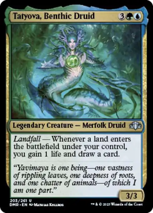 MtG Dominaria Remastered Uncommon Tatyova, Benthic Druid #203
