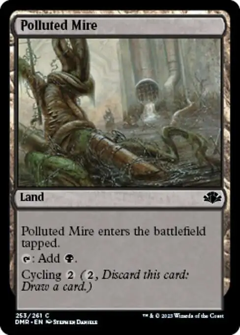 MtG Dominaria Remastered Common Polluted Mire #253