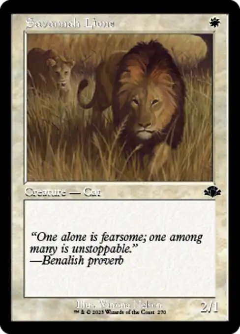 MtG Dominaria Remastered Common Savannah Lions #270 [Old-Frame]