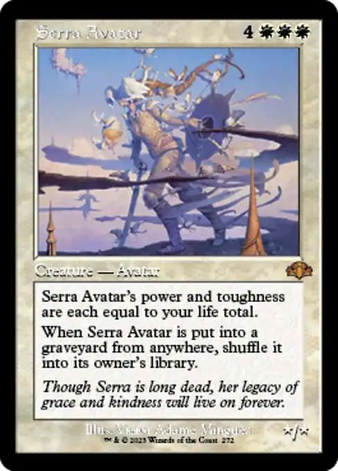 MtG Dominaria Remastered Mythic Rare Serra Avatar #272 [Old-Frame]