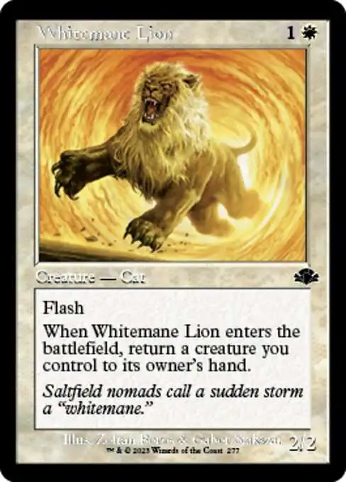 MtG Dominaria Remastered Common Whitemane Lion #277 [Old-Frame FOIL]