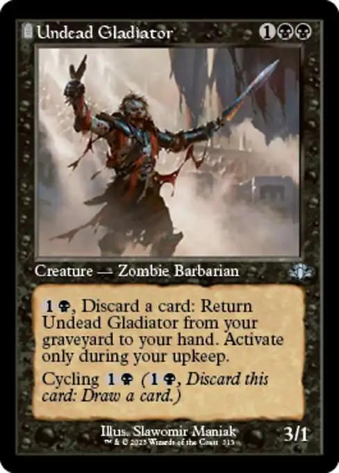 MtG Dominaria Remastered Uncommon Undead Gladiator #313 [Old-Frame FOIL]