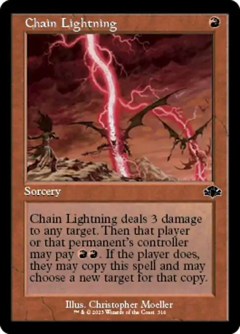 MtG Dominaria Remastered Common Chain Lightning #316 [Old-Frame]