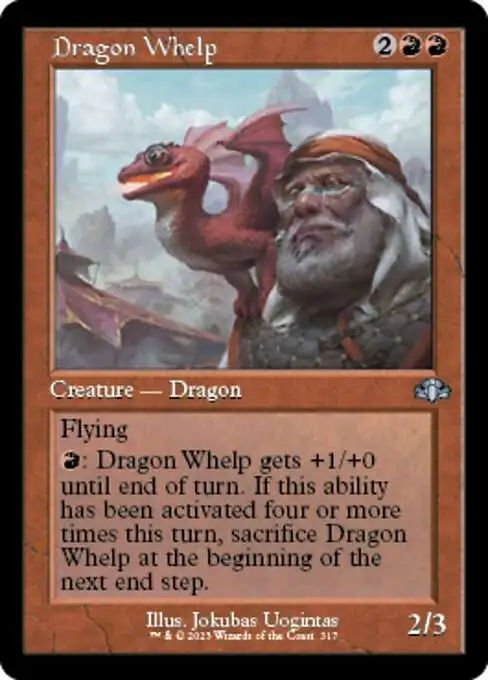 MtG Dominaria Remastered Uncommon Dragon Whelp #317 [Old-Frame]