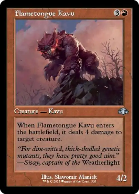 MtG Dominaria Remastered Uncommon Flametongue Kavu #320 [Old-Frame]