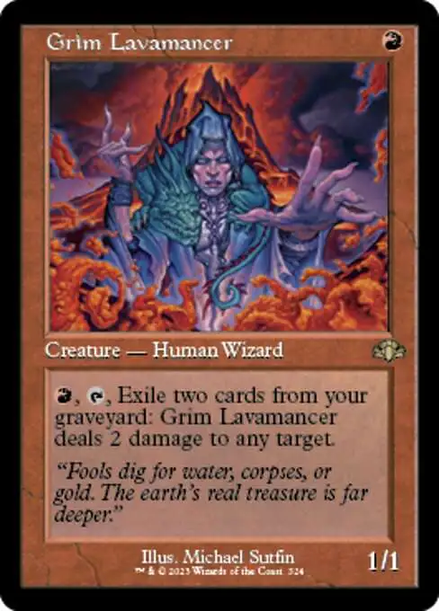 MtG Dominaria Remastered Rare Grim Lavamancer #324 [Old-Frame]