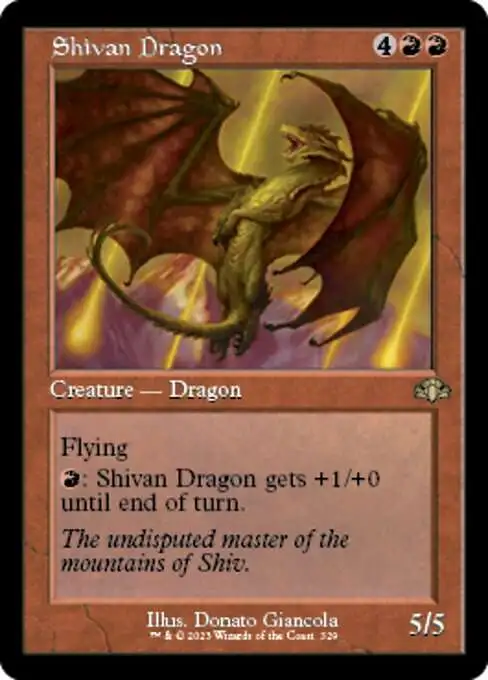 MtG Dominaria Remastered Rare Shivan Dragon #329 [Old-Frame FOIL]