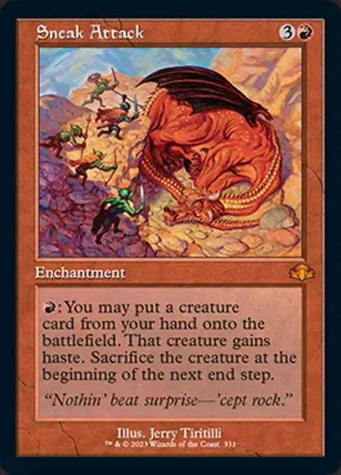 MtG Dominaria Remastered Mythic Rare Sneak Attack #331 [Old-Frame]