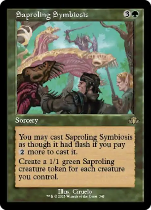 MtG Dominaria Remastered Rare Saproling Symbiosis #348 [Old-Frame]