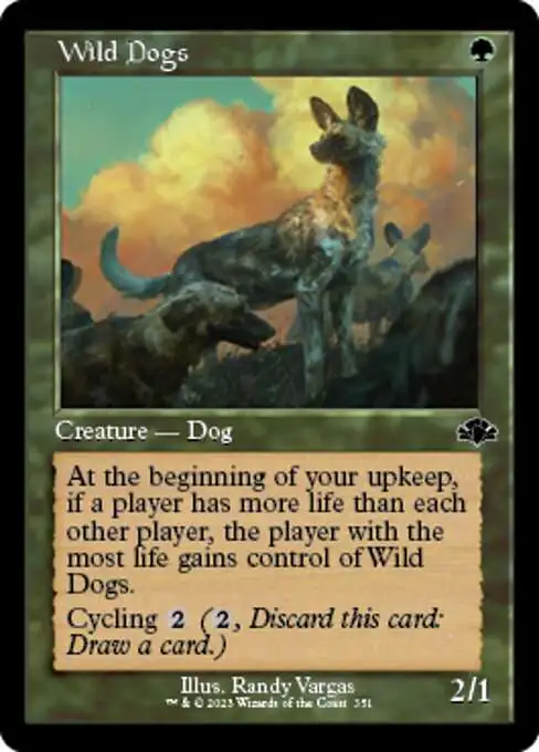 MtG Dominaria Remastered Common Wild Dogs #351 [Old-Frame]