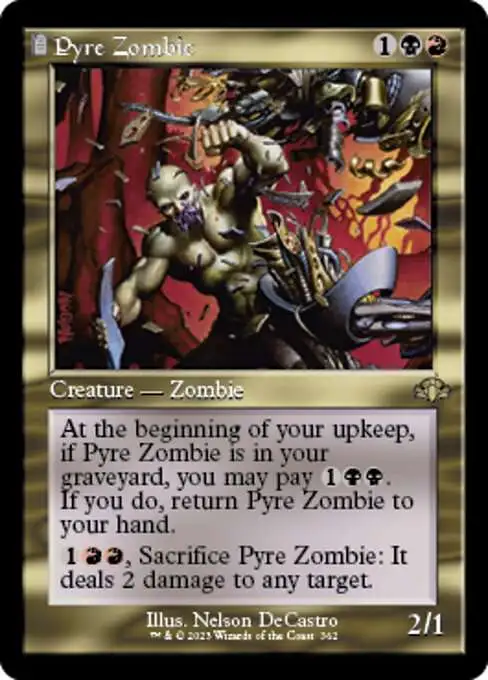 MtG Dominaria Remastered Rare Pyre Zombie #362 [Old-Frame FOIL]