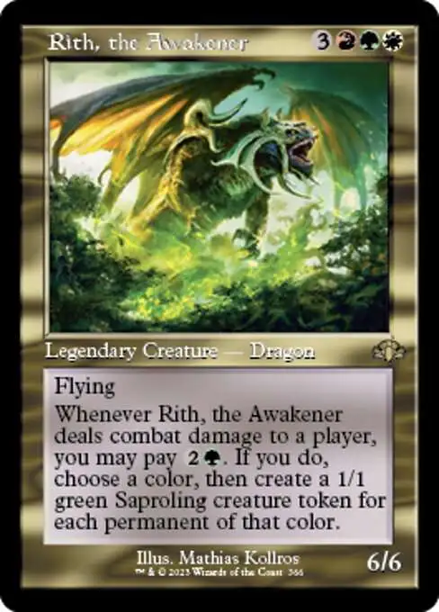 MtG Dominaria Remastered Rare Rith, the Awakener #366 [Old-Frame]