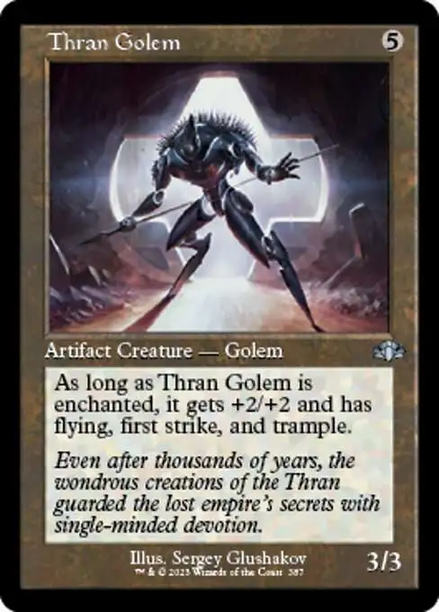 MtG Dominaria Remastered Uncommon Thran Golem #387 [Old-Frame]