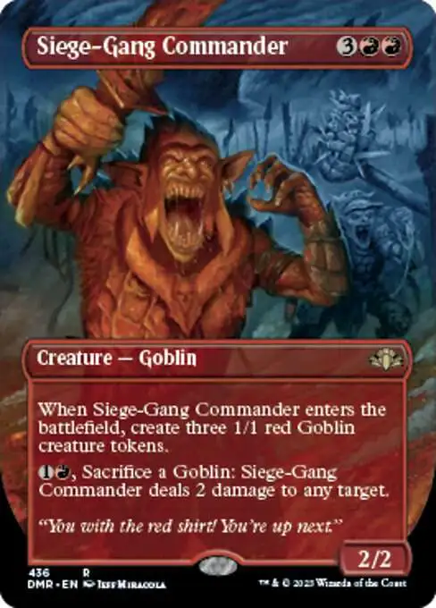 MtG Dominaria Remastered Rare Siege-Gang Commander #436 [Alternate Art  Borderless FOIL]