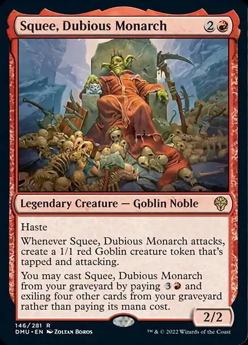 MtG Dominaria United Rare Squee, Dubious Monarch #146 [Prerelease FOIL]