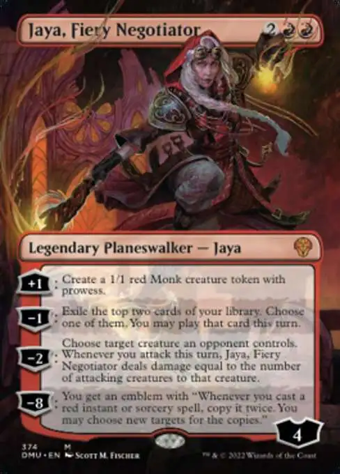 MtG Dominaria United Mythic Rare Jaya, Fiery Negotiator #374 [Borderless Planeswalker]