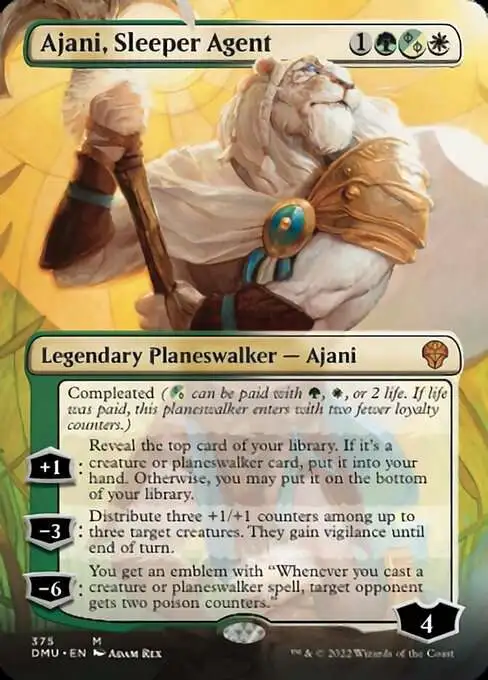 Magic The Gathering Dominaria United Single Card Mythic Rare Ajani, Sleeper  Agent 375 Borderless Planeswalker FOIL - ToyWiz
