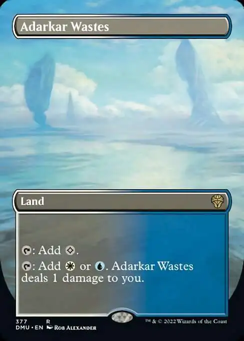 MtG Dominaria United Rare Adarkar Wastes #377 [Alternate Art Borderless]