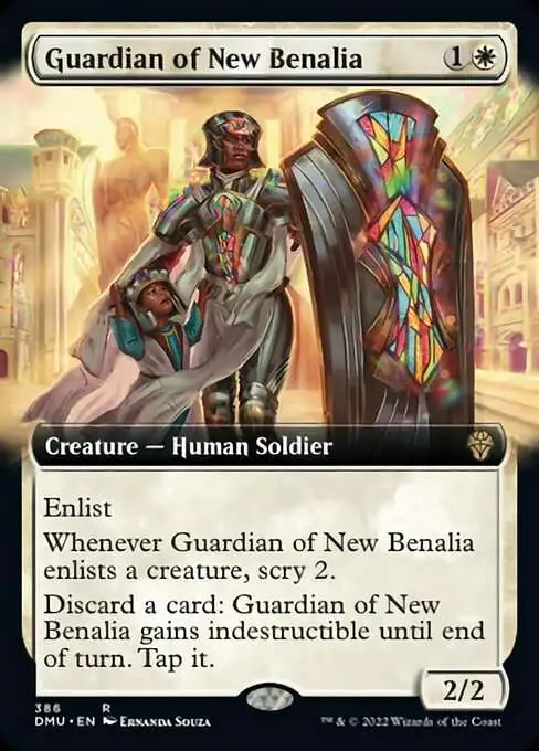 MtG Dominaria United Rare Guardian of New Benalia #386 [Extended Art FOIL]