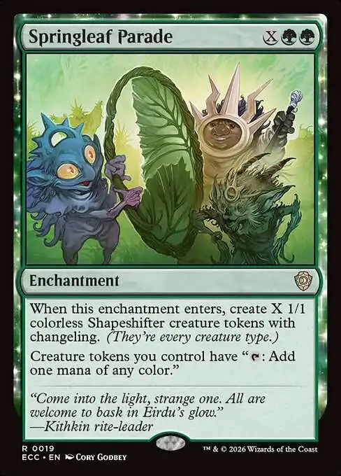 Magic The Gathering Lorwyn Eclipsed Commander Single Card Rare Springleaf Parade 19 - ToyWiz Magic The Gathering Lorwyn Eclipsed Commander Single Card Rare Springleaf Parade 19 - ToyWiz