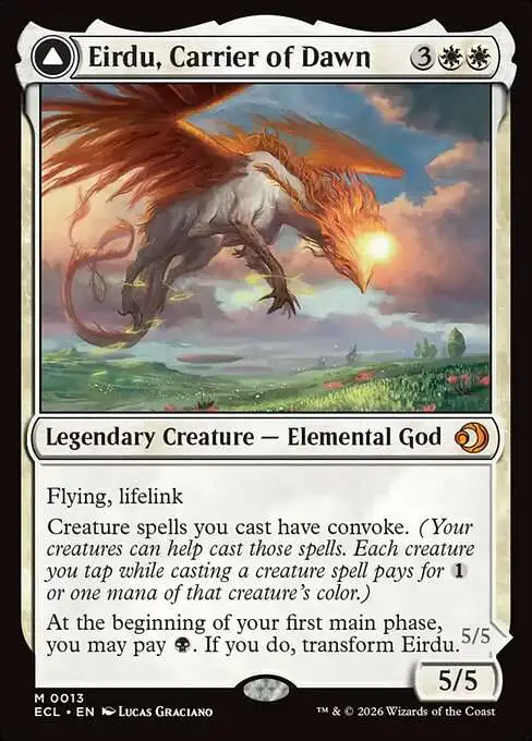 MtG Lorwyn Eclipsed Mythic Rare FOIL Eirdu, Carrier of Dawn // Isilu, Carrier of Twilight #13